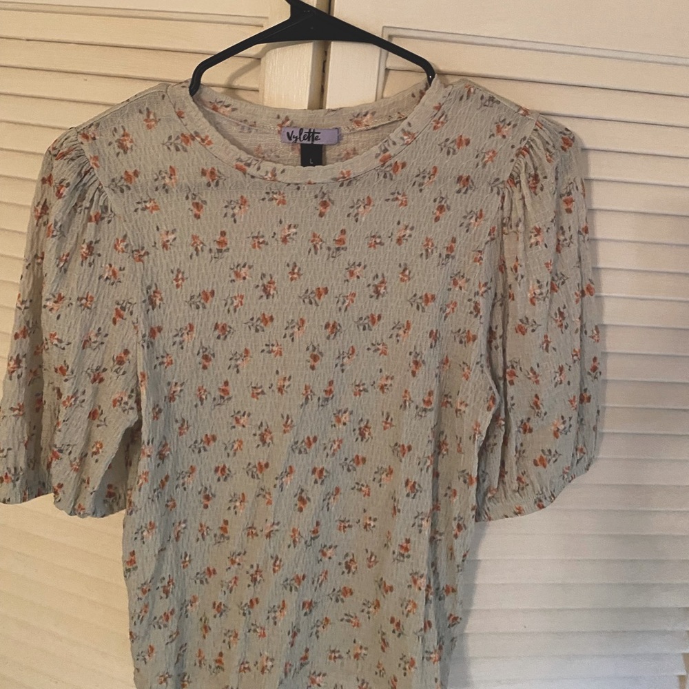 Floral Puff Sleeve Floral Top
